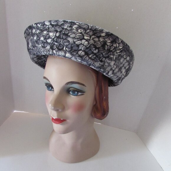 SALE  Fantastic Vintage Breton Style Hat Shades of Gray main image 11